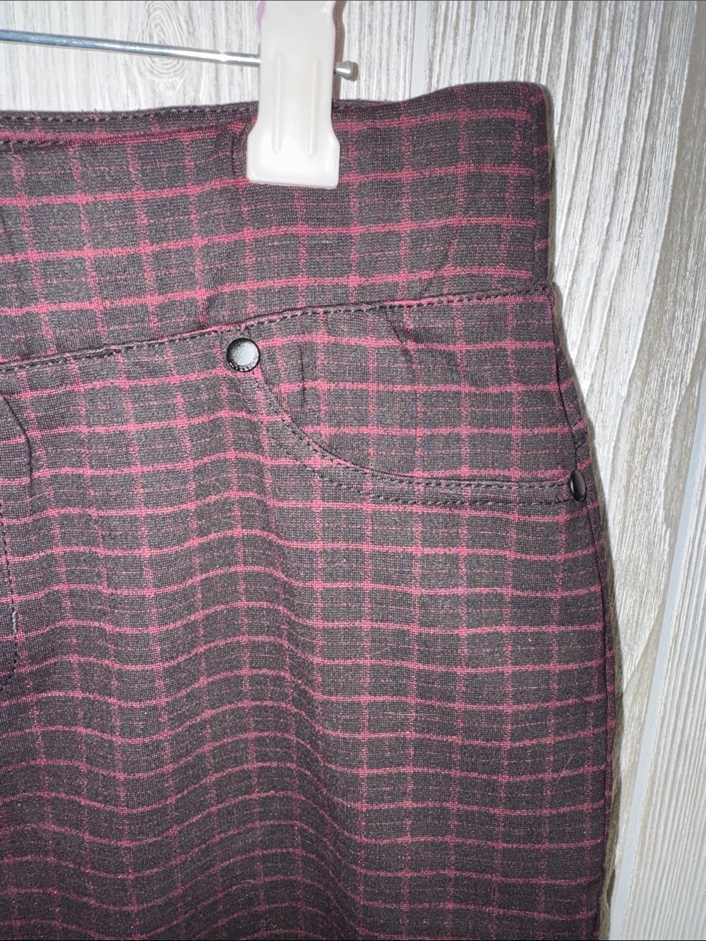 Liverpool Jeans Company Brick Red and Black Plaid Pencil Skirt - Picture 4 of 9